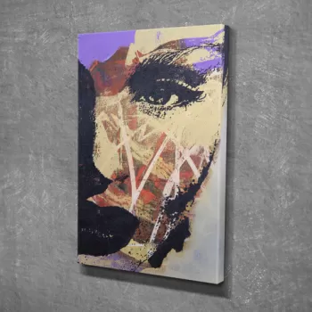 Tablou decorativ, DC209, Canvas, Lemn, Multicolor imagine