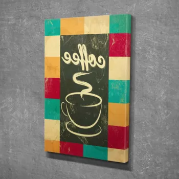 Tablou decorativ, DC210, Canvas, Lemn, Multicolor imagine