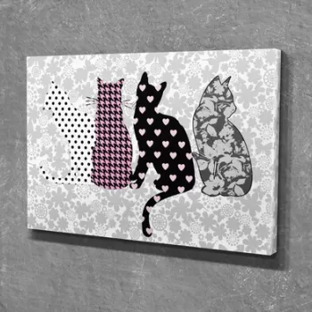 Tablou decorativ, DC212, Canvas, Lemn, Multicolor imagine
