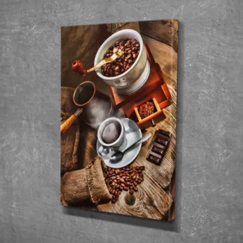 Tablou decorativ, DC215, Canvas, Lemn, Multicolor imagine