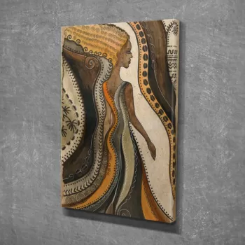 Tablou decorativ, DC219, Canvas, Lemn, Multicolor imagine
