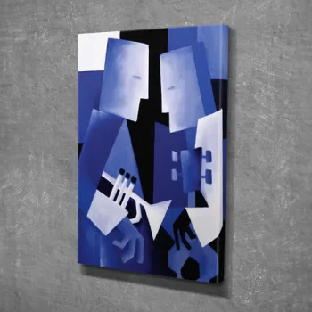 Tablou decorativ, DC244, Canvas, Lemn, Multicolor imagine