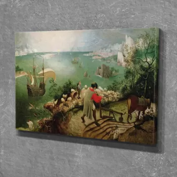 Tablou decorativ, DC247, Canvas, Lemn, Multicolor imagine