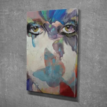 Tablou decorativ, DC269, Canvas, Lemn, Multicolor imagine