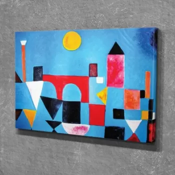 Tablou decorativ, DC280, Canvas, Lemn, Multicolor imagine