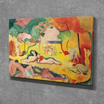 Tablou decorativ, DC282, Canvas, Lemn, Multicolor imagine