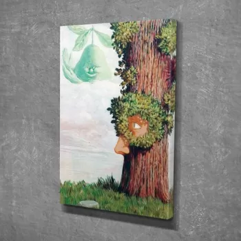 Tablou decorativ, DC300, Canvas, Lemn, Multicolor imagine