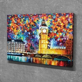 Tablou decorativ, DC312, Canvas, Lemn, Multicolor imagine