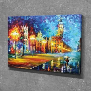 Tablou decorativ, DC313, Canvas, Lemn, Multicolor imagine