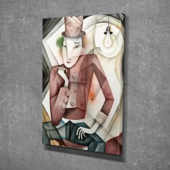 Tablou decorativ, DC317, Canvas, Lemn, Multicolor imagine