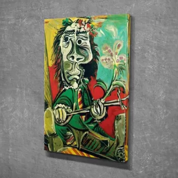 Tablou decorativ, DC318, Canvas, Lemn, Multicolor imagine