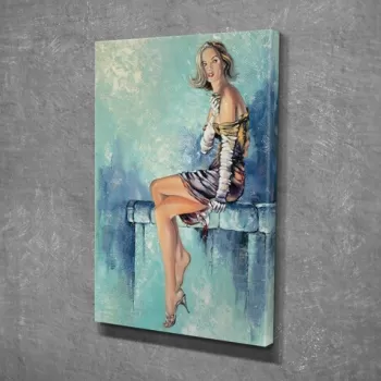 Tablou decorativ, DC319, Canvas, Lemn, Multicolor imagine