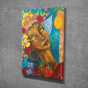 Tablou decorativ, DC331, Canvas, Lemn, Multicolor imagine