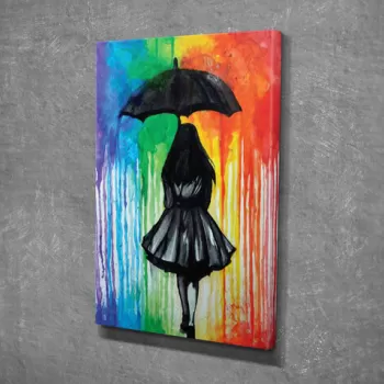 Tablou decorativ, DC332, Canvas, Lemn, Multicolor imagine