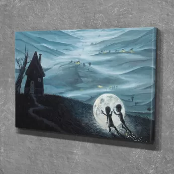 Tablou decorativ, DC336, Canvas, Lemn, Multicolor imagine