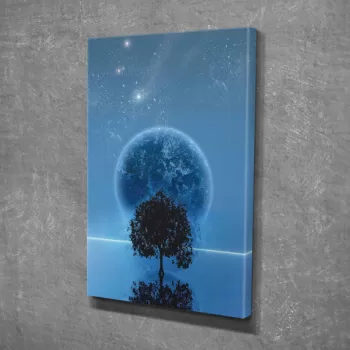 Tablou decorativ, DC337, Canvas, Lemn, Multicolor imagine
