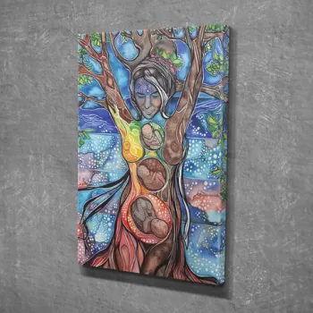 Tablou decorativ, DC342, Canvas, Lemn, Multicolor imagine