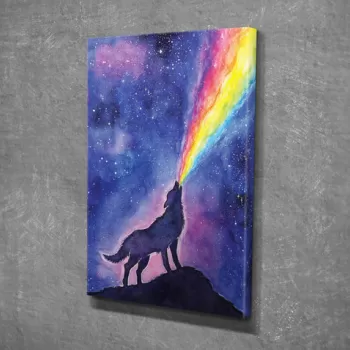 Tablou decorativ, DC350, Canvas, Lemn, Multicolor imagine