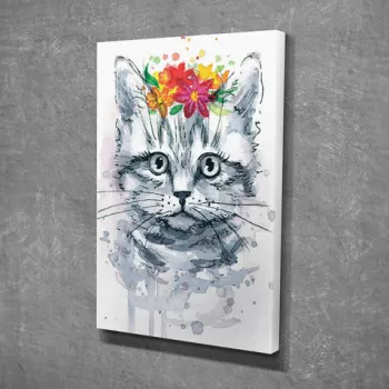 Tablou decorativ, DC355, Canvas, Lemn, Multicolor imagine