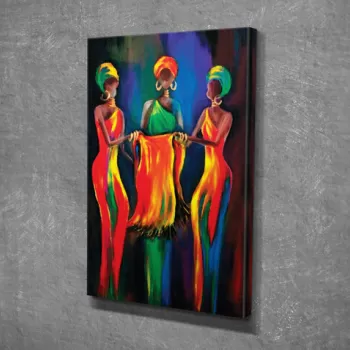 Tablou decorativ, DC360, Canvas, Lemn, Multicolor imagine