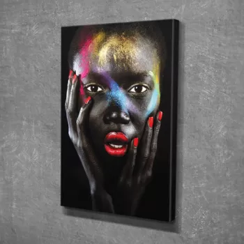 Tablou decorativ, DC361, Canvas, Lemn, Multicolor imagine