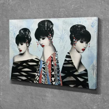 Tablou decorativ, DC366, Canvas, Lemn, Multicolor imagine