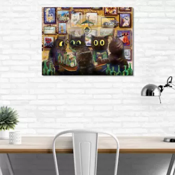Tablou decorativ, DC379, 60% bumbac/40% poliester, Rama de lemn, Multicolor imagine