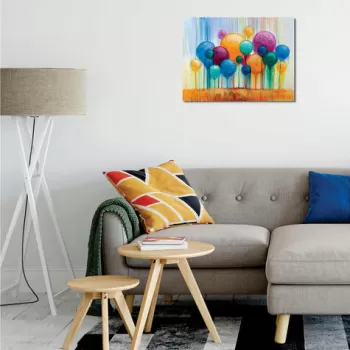 Tablou decorativ, DC426, 60% bumbac/40% poliester, Rama de lemn, Multicolor imagine