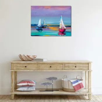 Tablou decorativ, DC429, 60% bumbac/40% poliester, Rama de lemn, Multicolor imagine