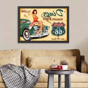 Tablou decorativ, Diner (40 x 55), MDF , Polistiren, Multicolor imagine