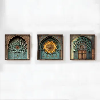 Tablou decorativ, DOS086-50, MDF, Lemn masiv, Multicolor imagine