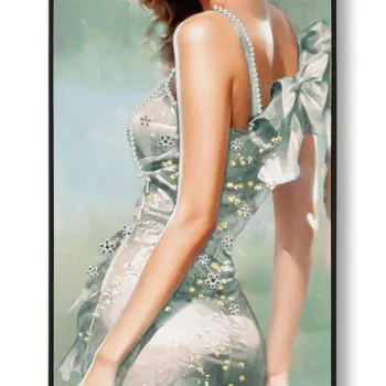 Tablou decorativ Elegant -H, Mauro Ferretti, 52x152 cm, lemn de pin/canvas pictat si lacuit, multicolor imagine