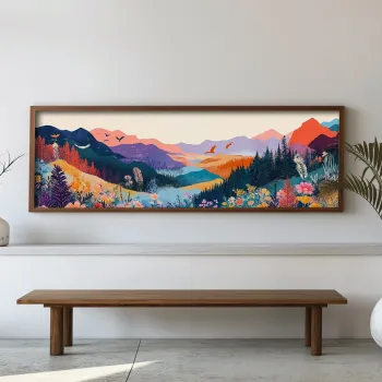 Tablou decorativ, EMR001, Lemn, Multicolor imagine
