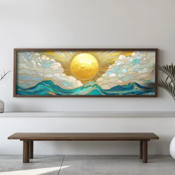 Tablou decorativ, EMR004, Lemn, Multicolor imagine