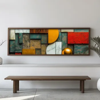 Tablou decorativ, EMR010, Lemn, Multicolor imagine