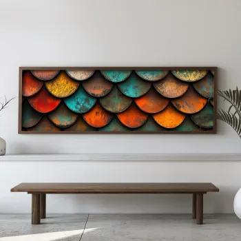 Tablou decorativ, EMR011, Lemn, Multicolor imagine