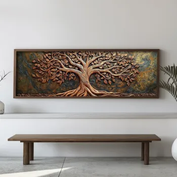 Tablou decorativ, EMR012, Lemn, Multicolor imagine