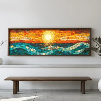 Tablou decorativ, EMR018, Lemn, Multicolor imagine