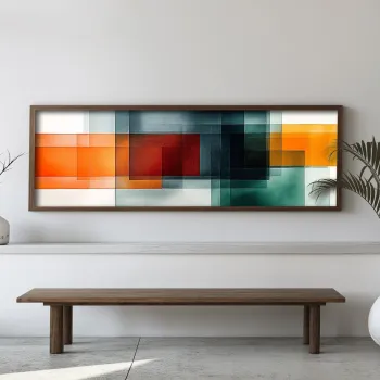 Tablou decorativ, EMR033, Lemn, Multicolor imagine