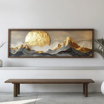 Tablou decorativ, EMR034, Lemn, Multicolor imagine