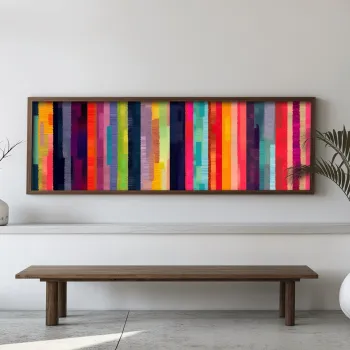 Tablou decorativ, EMR037, Lemn, Multicolor imagine