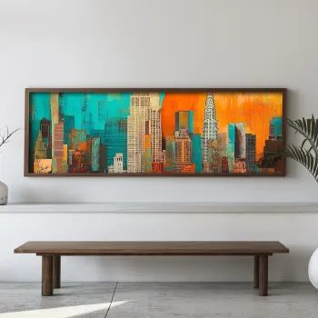 Tablou decorativ, EMR038, Lemn, Multicolor imagine