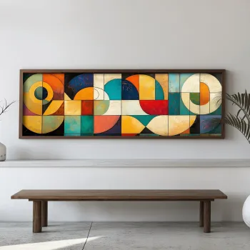 Tablou decorativ, EMR042, Lemn, Multicolor imagine