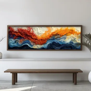 Tablou decorativ, EMR052, Lemn, Multicolor imagine