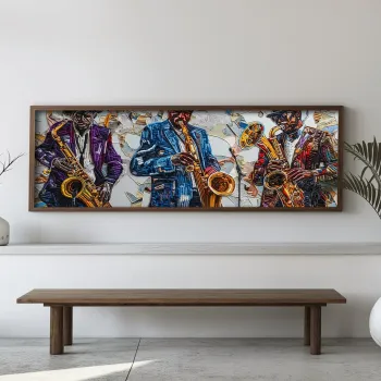 Tablou decorativ, EMR058, Lemn, Multicolor imagine