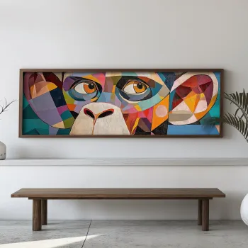Tablou decorativ, EMR067, Lemn, Multicolor imagine