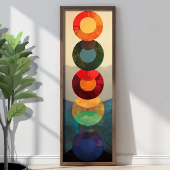 Tablou decorativ, EMR088, Lemn, Multicolor imagine