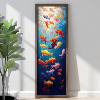 Tablou decorativ, EMR095, Lemn, Multicolor imagine