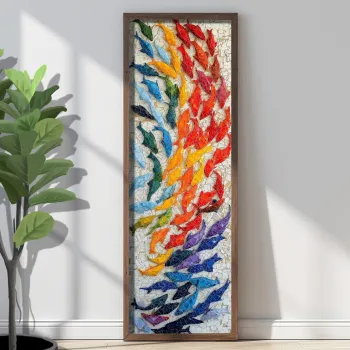 Tablou decorativ, EMR096, MDF, Lemn, Multicolor imagine