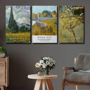 Tablou decorativ, Ersycnvs16, PANZA, 70 x 100 cm (3 bucati), Multicolor imagine